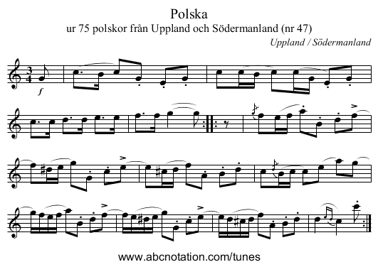 Polska - staff notation