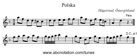 Polska - staff notation