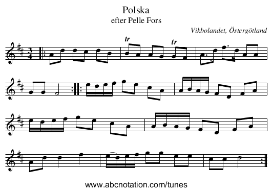 Polska - staff notation