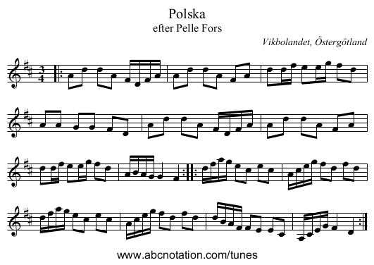 Polska - staff notation