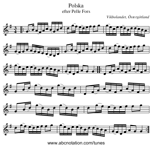 Polska - staff notation