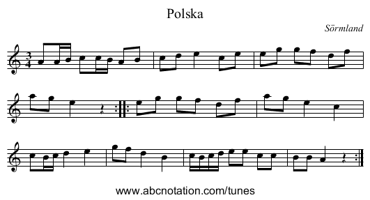Polska - staff notation