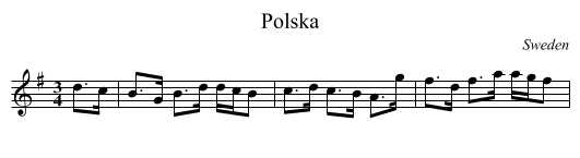 Polska - staff notation