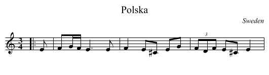 Polska - staff notation