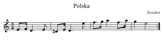Polska - staff notation