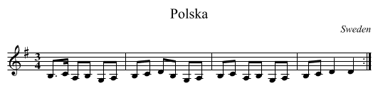 Polska - staff notation