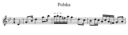 Polska - staff notation