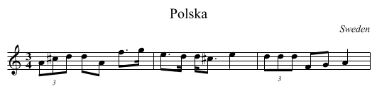 Polska - staff notation