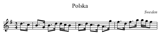 Polska - staff notation