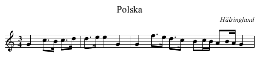 Polska - staff notation