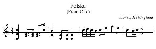 Polska - staff notation