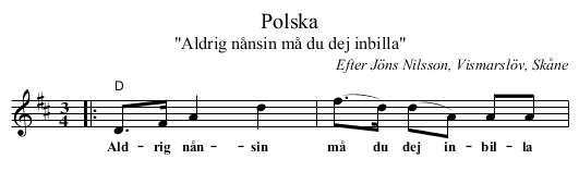 Polska - staff notation