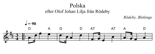 Polska - staff notation