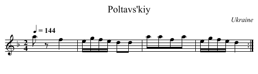 Poltavs'kiy - staff notation