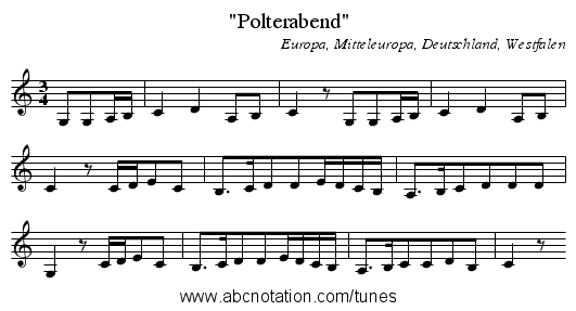 Polterabend - staff notation