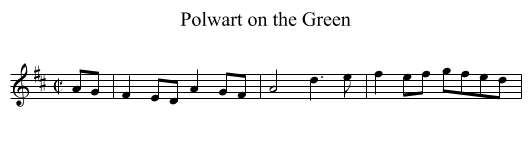 Polwart on the Green - staff notation