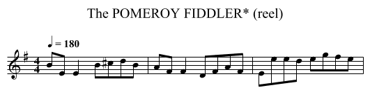 POMEROY FIDDLER* (reel), The - staff notation