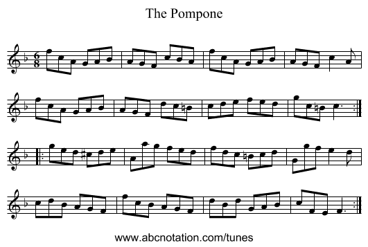 Pompone, The - staff notation
