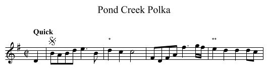 Pond Creek Polka - staff notation