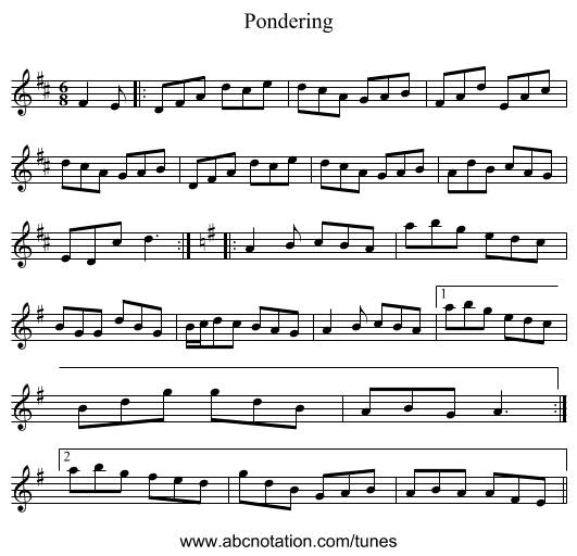 Pondering - staff notation