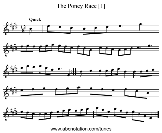 Poney Race [1], The - staff notation