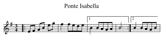 Ponte Isabella - staff notation