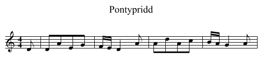Pontypridd - staff notation