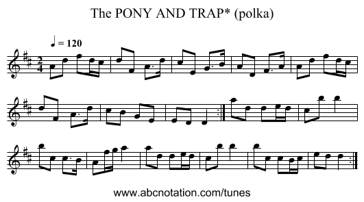 PONY AND TRAP* (polka), The - staff notation