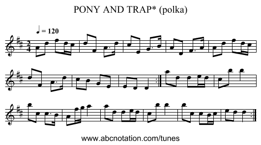 PONY AND TRAP* (polka) - staff notation