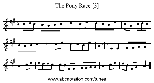 Pony Race [3], The - staff notation