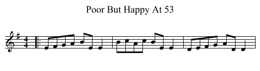 Poor But Happy At 53 - staff notation