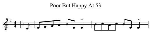 Poor But Happy At 53 - staff notation