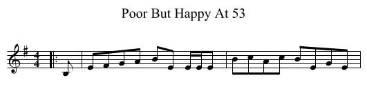 Poor But Happy At 53 - staff notation