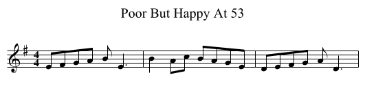 Poor But Happy At 53 - staff notation