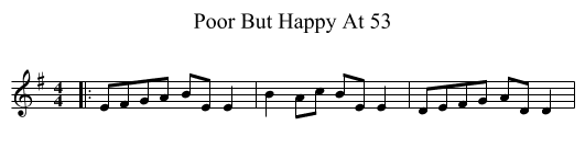 Poor But Happy At 53 - staff notation