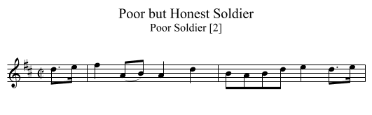 Poor but Honest Soldier - staff notation