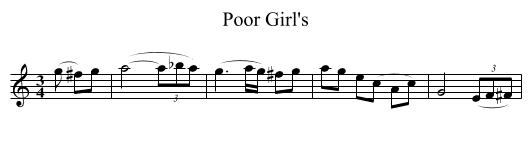 Poor Girl's - staff notation