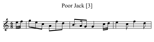Poor Jack [3] - staff notation