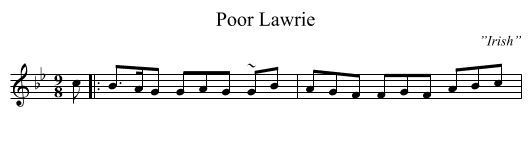 Poor Lawrie - staff notation