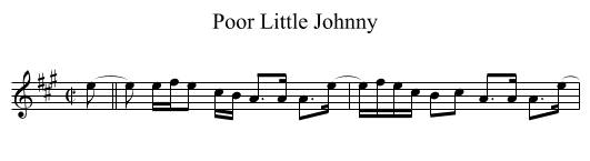 Poor Little Johnny - staff notation