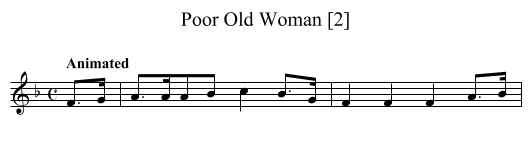 Poor Old Woman [2] - staff notation