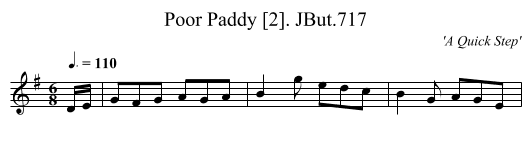Poor Paddy [2]. JBut.717 - staff notation