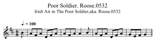 Poor Soldier. Roose.0532 - staff notation
