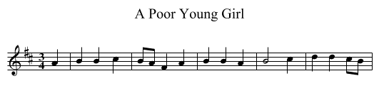 Poor Young Girl, A - staff notation