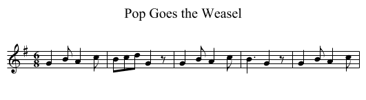 Pop Goes the Weasel - staff notation
