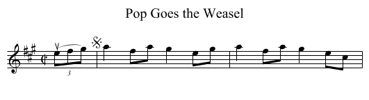 Pop Goes the Weasel - staff notation