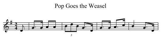 Pop Goes the Weasel - staff notation