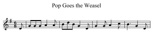 Pop Goes the Weasel - staff notation