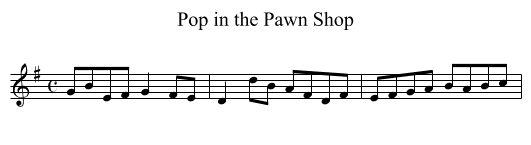 Pop in the Pawn Shop - staff notation