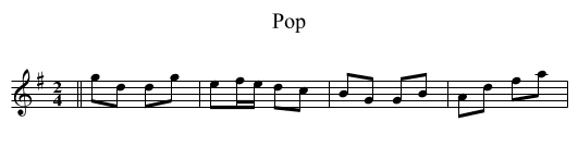 Pop - staff notation